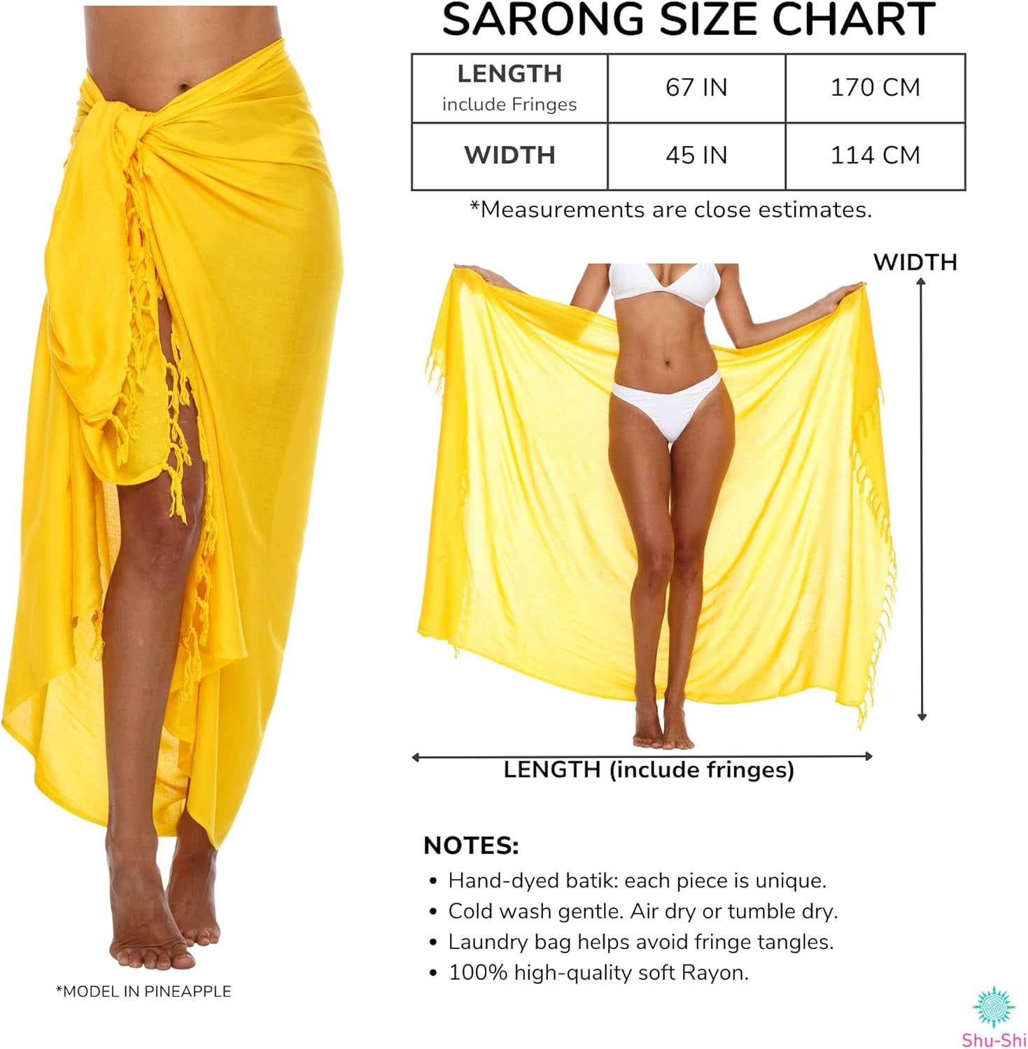 Womens Beach Cover up Sarong Swimsuit Cover-Up Many Solids Colors