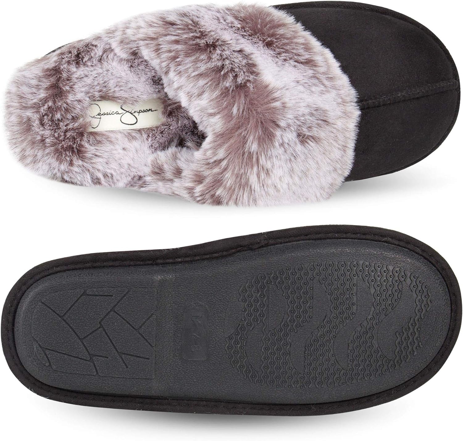 Women'S Comfy Faux Fur House Slipper Scuff Memory Foam Slip on Anti-Skid Sole